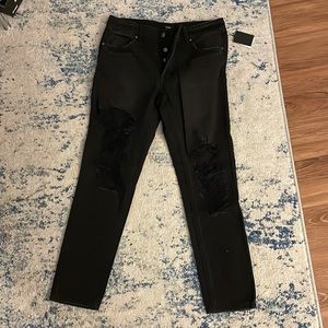 AFRM straight black jeans w rips! With tags